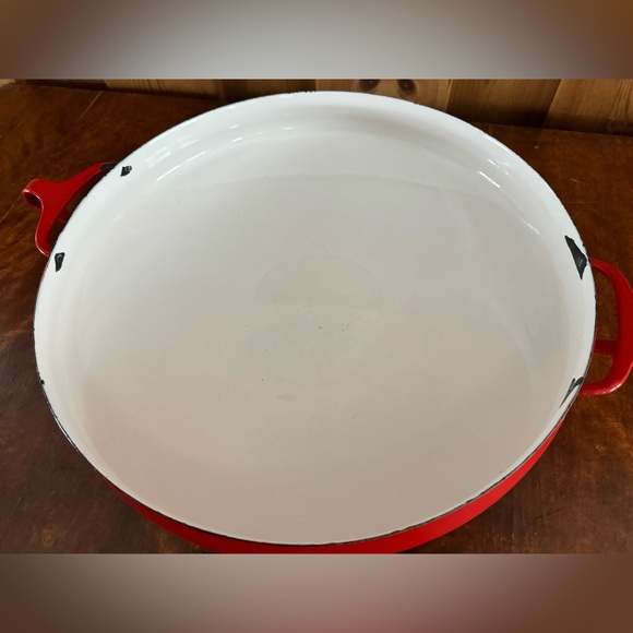 Vintage Dansk Kobenstyle Enamelware Paella pan (red is available, yellow sold) - Picture 10 of 15